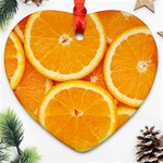 Oranges Textures, Close-up, Tropical Fruits, Citrus Fruits, Fruits Heart Ornament (Two Sides) Front