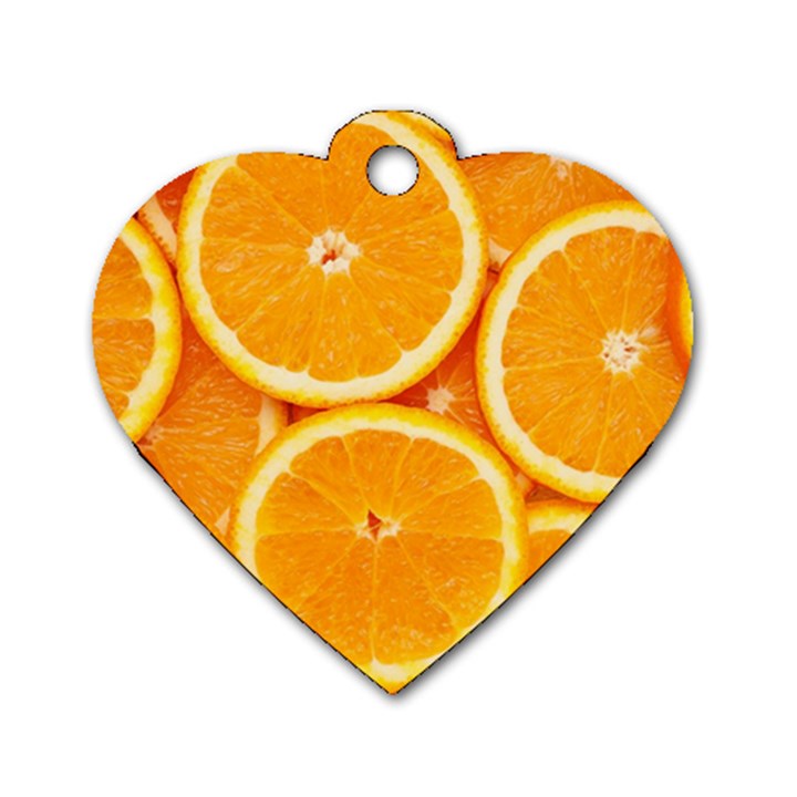 Oranges Textures, Close-up, Tropical Fruits, Citrus Fruits, Fruits Dog Tag Heart (Two Sides)