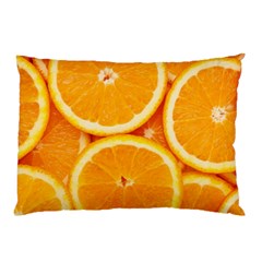 Oranges Textures, Close-up, Tropical Fruits, Citrus Fruits, Fruits Pillow Case by nateshop