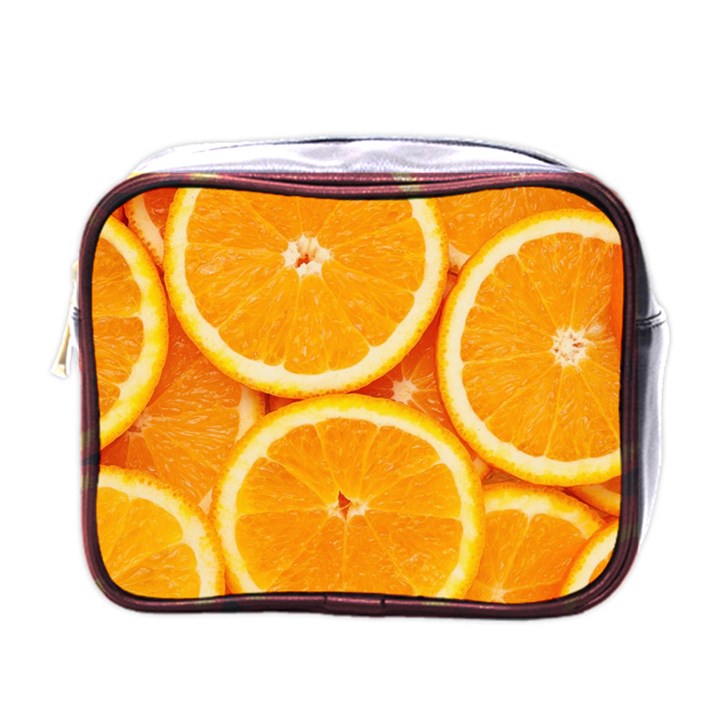 Oranges Textures, Close-up, Tropical Fruits, Citrus Fruits, Fruits Mini Toiletries Bag (One Side)