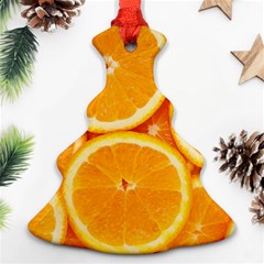 Oranges Textures, Close-up, Tropical Fruits, Citrus Fruits, Fruits Christmas Tree Ornament (two Sides) by nateshop