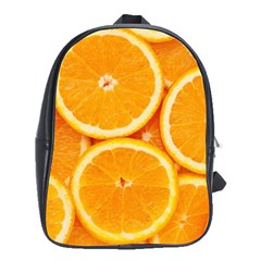 Oranges Textures, Close-up, Tropical Fruits, Citrus Fruits, Fruits School Bag (large) by nateshop