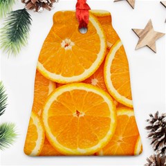 Oranges Textures, Close-up, Tropical Fruits, Citrus Fruits, Fruits Bell Ornament (two Sides) by nateshop