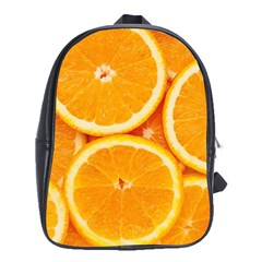 Oranges Textures, Close-up, Tropical Fruits, Citrus Fruits, Fruits School Bag (xl) by nateshop