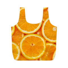 Oranges Textures, Close-up, Tropical Fruits, Citrus Fruits, Fruits Full Print Recycle Bag (m) by nateshop