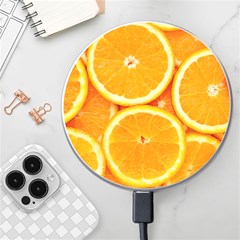 Oranges Textures, Close-up, Tropical Fruits, Citrus Fruits, Fruits Wireless Fast Charger(white) by nateshop