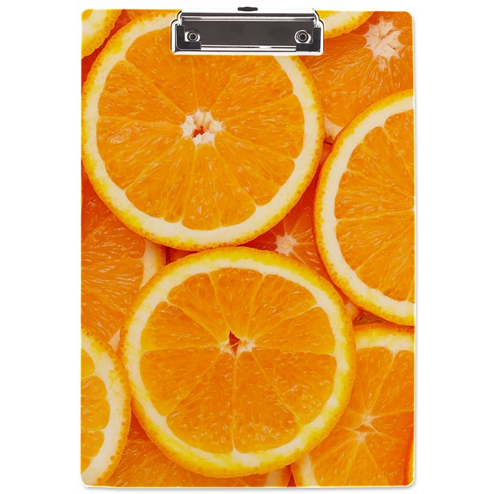 Oranges Textures, Close-up, Tropical Fruits, Citrus Fruits, Fruits A4 Acrylic Clipboard