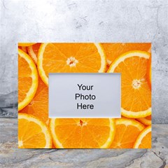 Oranges Textures, Close-up, Tropical Fruits, Citrus Fruits, Fruits White Tabletop Photo Frame 4 x6  by nateshop