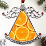 Oranges Textures, Close-up, Tropical Fruits, Citrus Fruits, Fruits Metal Angel with Crystal Ornament Front