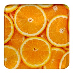 Oranges Textures, Close-up, Tropical Fruits, Citrus Fruits, Fruits Square Glass Fridge Magnet (4 Pack) by nateshop