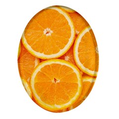 Oranges Textures, Close-up, Tropical Fruits, Citrus Fruits, Fruits Oval Glass Fridge Magnet (4 Pack) by nateshop