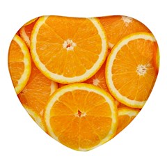 Oranges Textures, Close-up, Tropical Fruits, Citrus Fruits, Fruits Heart Glass Fridge Magnet (4 Pack) by nateshop