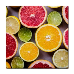 Oranges, Grapefruits, Lemons, Limes, Fruits Tile Coaster by nateshop