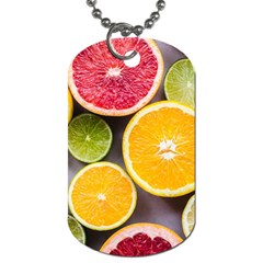 Oranges, Grapefruits, Lemons, Limes, Fruits Dog Tag (one Side) by nateshop