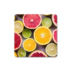 Oranges, Grapefruits, Lemons, Limes, Fruits Square Magnet by nateshop