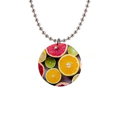 Oranges, Grapefruits, Lemons, Limes, Fruits 1  Button Necklace by nateshop