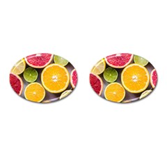 Oranges, Grapefruits, Lemons, Limes, Fruits Cufflinks (oval) by nateshop