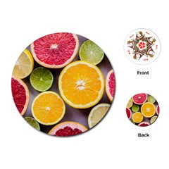 Oranges, Grapefruits, Lemons, Limes, Fruits Playing Cards Single Design (round) by nateshop