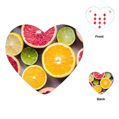 Oranges, Grapefruits, Lemons, Limes, Fruits Playing Cards Single Design (heart) by nateshop