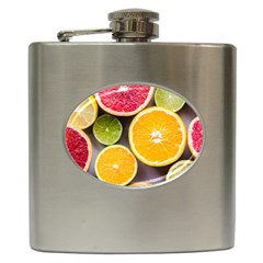 Oranges, Grapefruits, Lemons, Limes, Fruits Hip Flask (6 Oz) by nateshop