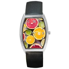 Oranges, Grapefruits, Lemons, Limes, Fruits Barrel Style Metal Watch by nateshop