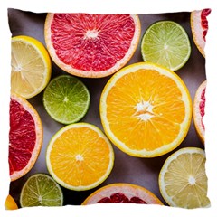 Oranges, Grapefruits, Lemons, Limes, Fruits Large Cushion Case (two Sides) by nateshop