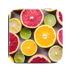 Oranges, Grapefruits, Lemons, Limes, Fruits Square Metal Box (black) by nateshop