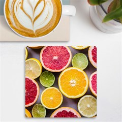 Oranges, Grapefruits, Lemons, Limes, Fruits Uv Print Square Tile Coaster 