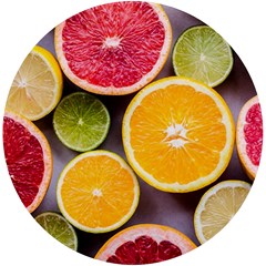 Oranges, Grapefruits, Lemons, Limes, Fruits Uv Print Round Tile Coaster