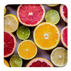 Oranges, Grapefruits, Lemons, Limes, Fruits Square Glass Fridge Magnet (4 Pack) by nateshop