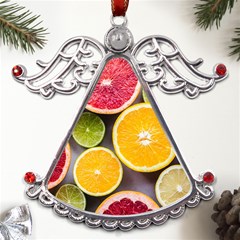 Oranges, Grapefruits, Lemons, Limes, Fruits Metal Angel With Crystal Ornament by nateshop