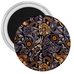 Paisley Texture, Floral Ornament Texture 3  Magnets by nateshop