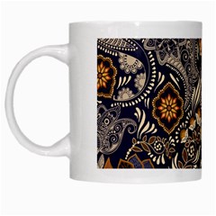 Paisley Texture, Floral Ornament Texture White Mug by nateshop