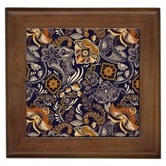 Paisley Texture, Floral Ornament Texture Framed Tile