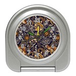 Paisley Texture, Floral Ornament Texture Travel Alarm Clock Front