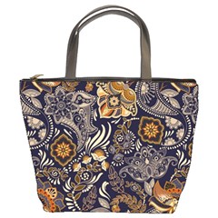 Paisley Texture, Floral Ornament Texture Bucket Bag by nateshop