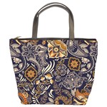 Paisley Texture, Floral Ornament Texture Bucket Bag Front