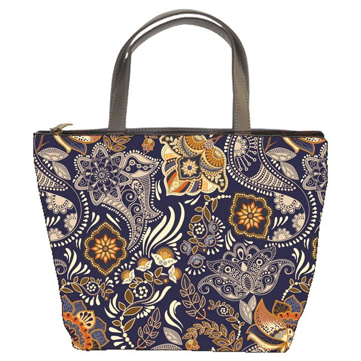 Paisley Texture, Floral Ornament Texture Bucket Bag