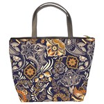 Paisley Texture, Floral Ornament Texture Bucket Bag Back