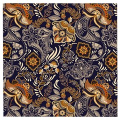 Paisley Texture, Floral Ornament Texture Wooden Puzzle Square by nateshop