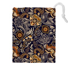 Paisley Texture, Floral Ornament Texture Drawstring Pouch (4xl) by nateshop