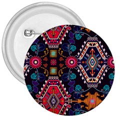 Pattern, Ornament, Motif, Colorful 3  Buttons by nateshop