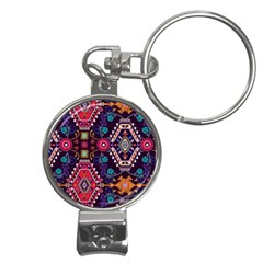 Pattern, Ornament, Motif, Colorful Nail Clippers Key Chain