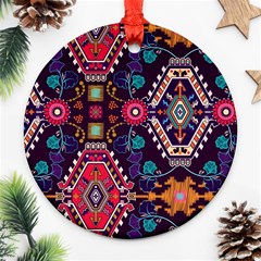 Pattern, Ornament, Motif, Colorful Round Ornament (two Sides)