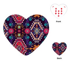 Pattern, Ornament, Motif, Colorful Playing Cards Single Design (heart)