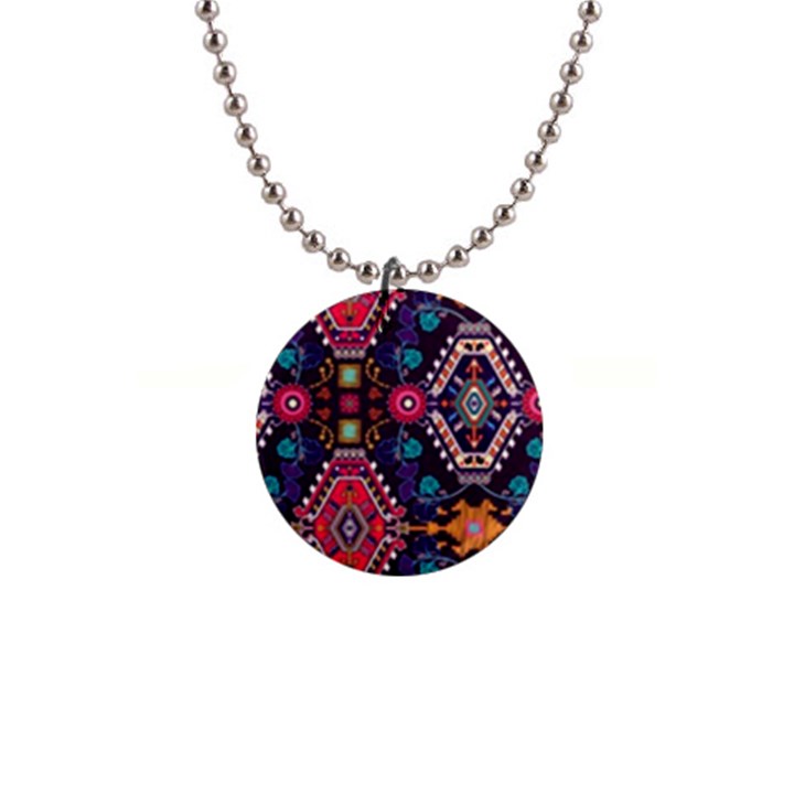 Pattern, Ornament, Motif, Colorful 1  Button Necklace