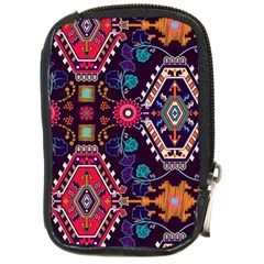 Pattern, Ornament, Motif, Colorful Compact Camera Leather Case by nateshop