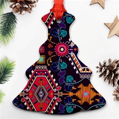 Pattern, Ornament, Motif, Colorful Christmas Tree Ornament (two Sides) by nateshop