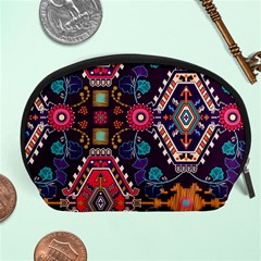 Pattern, Ornament, Motif, Colorful Accessory Pouch (large) by nateshop