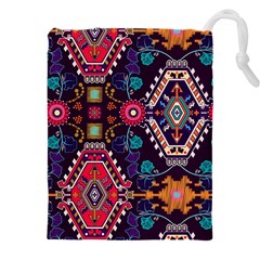 Pattern, Ornament, Motif, Colorful Drawstring Pouch (4xl) by nateshop